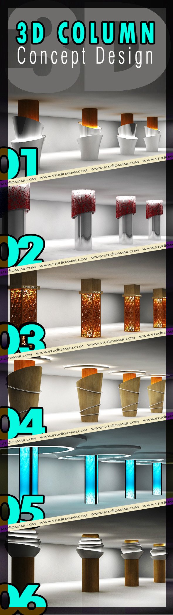 3D Column Concept Design 124 - 3DOcean Item for Sale