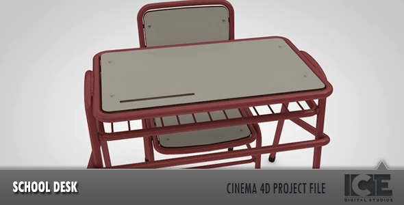 School Desk & Chair - 3DOcean Item for Sale
