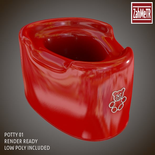 Potty 3d Model Low Poly / High Poly - 3DOcean Item for Sale