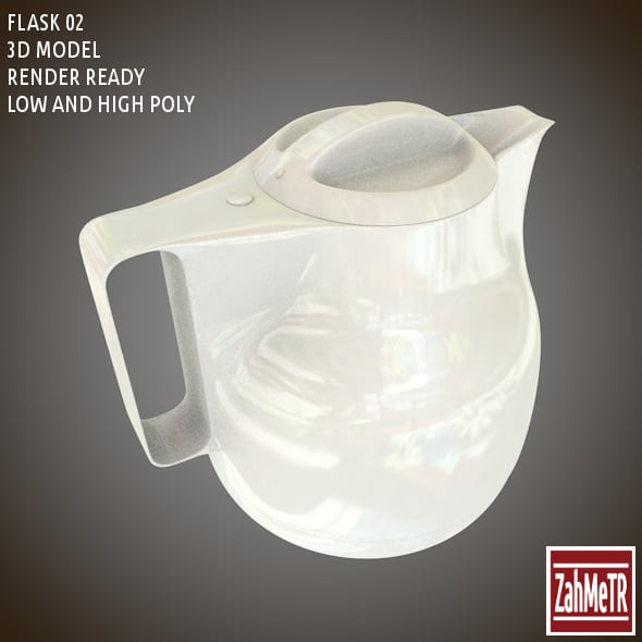 Flask 02 Low - High Poly - 3DOcean Item for Sale