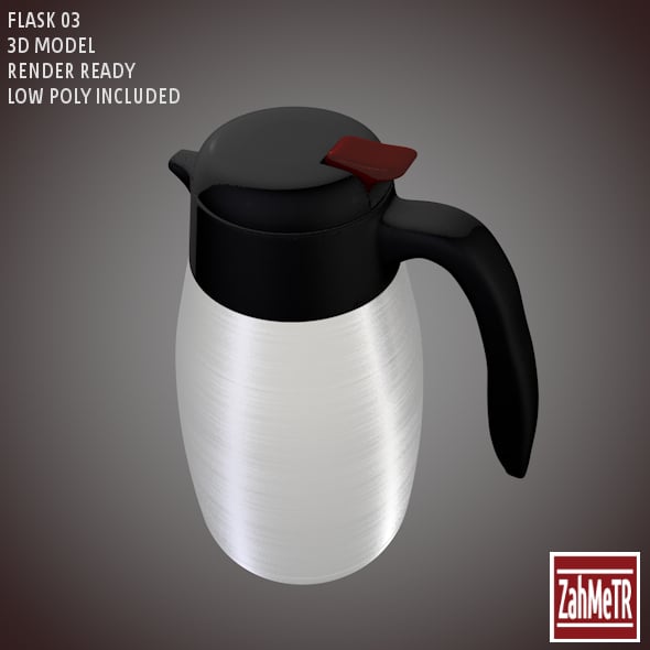 Flask 03 Low – High Poly 3d Model - 3DOcean Item for Sale