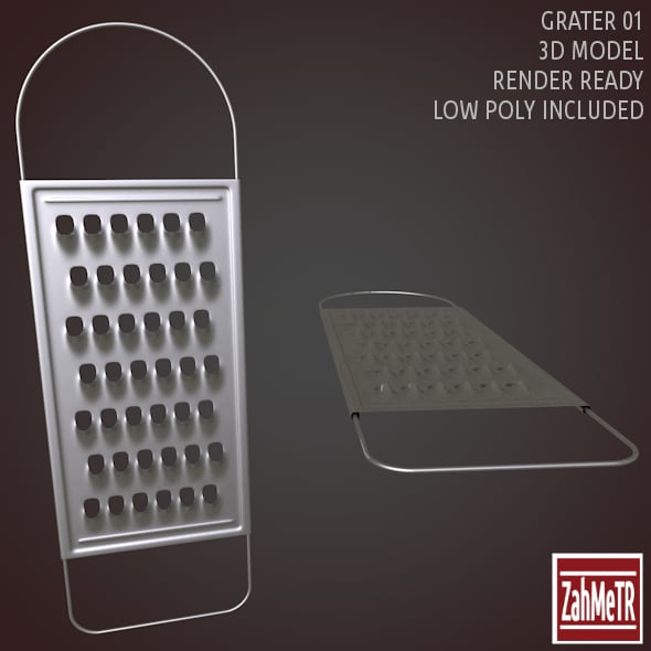 Grater 01 Low - High Poly 3D Model - 3DOcean Item for Sale