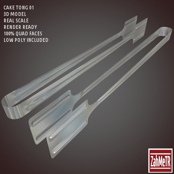 Cake Tong 3D Model Low - High Poly - 3DOcean Item for Sale