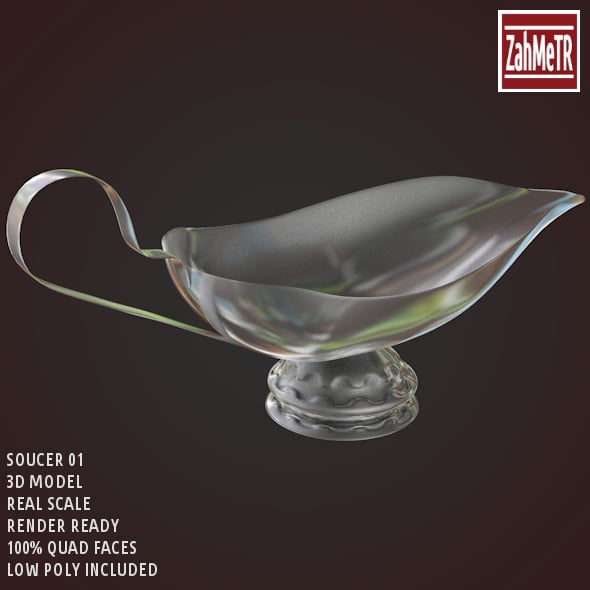 Sauce Pot 3D Model Low - High Poly - 3DOcean Item for Sale
