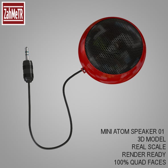 Mini Portable Atom Speaker 3d Model - 3DOcean Item for Sale