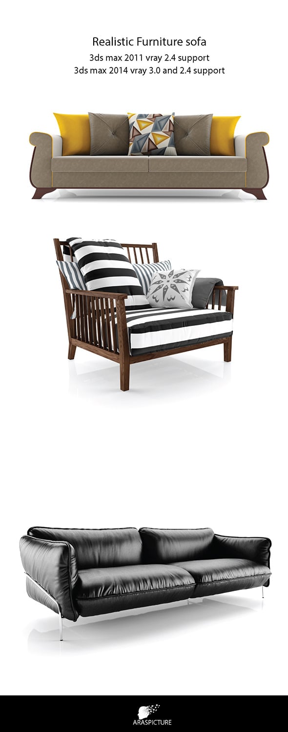 Realistic furniture vray studio scene - 3DOcean Item for Sale