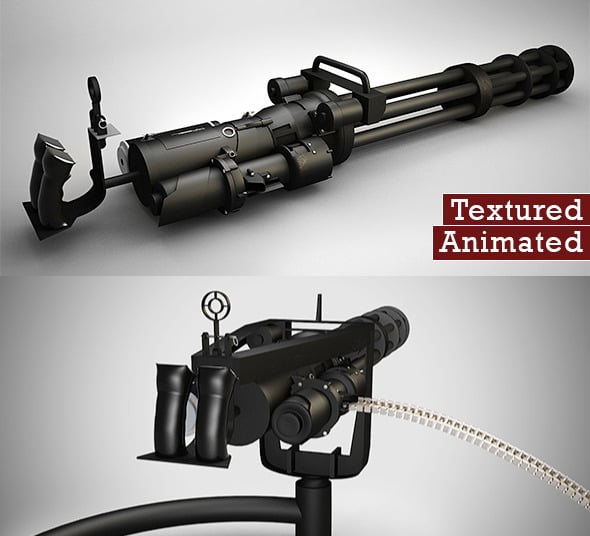 M134 Minigun Weapon 3D Model - 3DOcean Item for Sale