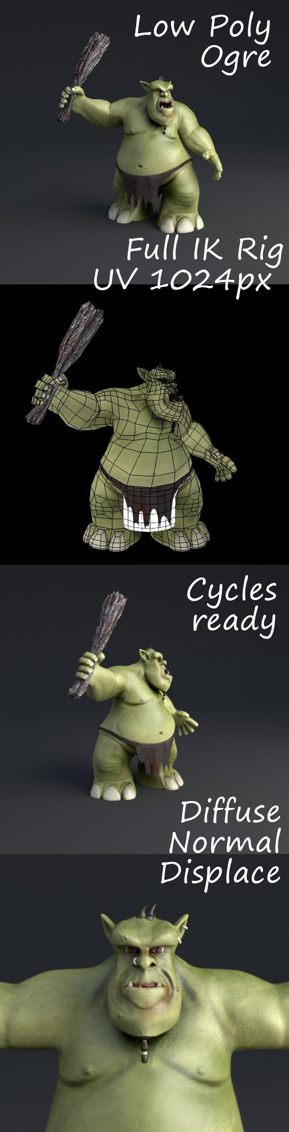 Ogre Rigged Lowpoly - 3DOcean Item for Sale