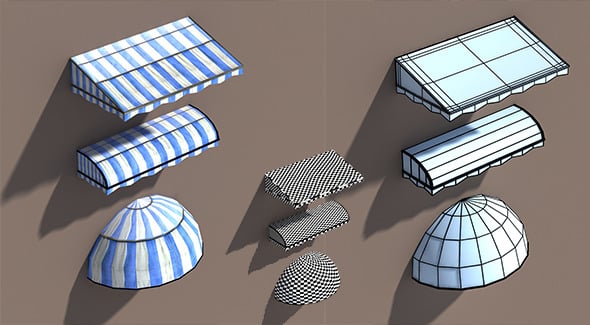 Awning Misc Architecture 3d Low poly Model - 3DOcean Item for Sale