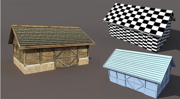 Old Barn Low poly 3d model - 3DOcean Item for Sale