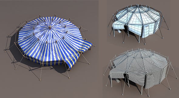 Blue Circus Tent - 3DOcean Item for Sale