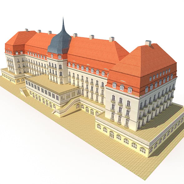 Hotel Low Poly 3d Model - 3DOcean Item for Sale