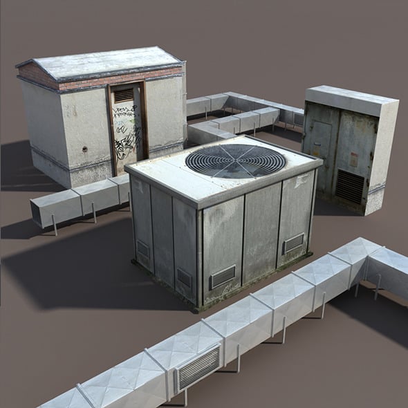 Roof Elements Low Poly 3d Model - 3DOcean Item for Sale