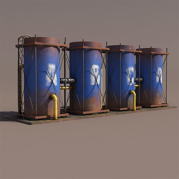 Old Tanks Factory - 3DOcean Item for Sale