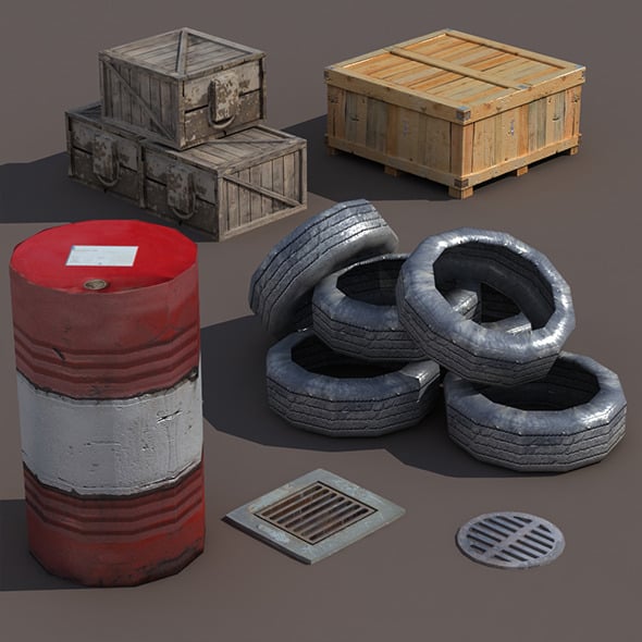 Street Element Low poly 3d Model - 3DOcean Item for Sale