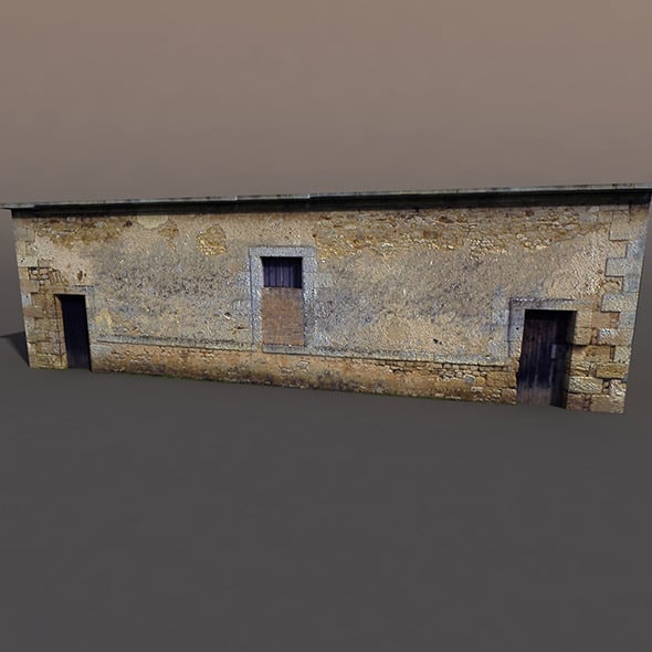 Derelict house low poly - 3DOcean Item for Sale
