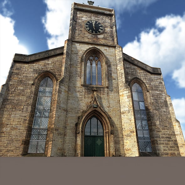 Church Low Poly 3d Model - 3DOcean Item for Sale