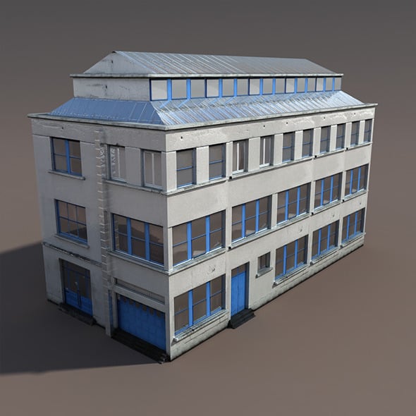 Factory #93 Low Poly 3d Model - 3DOcean Item for Sale