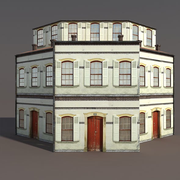 Apartment House #97 Low Poly 3d Model - 3DOcean Item for Sale