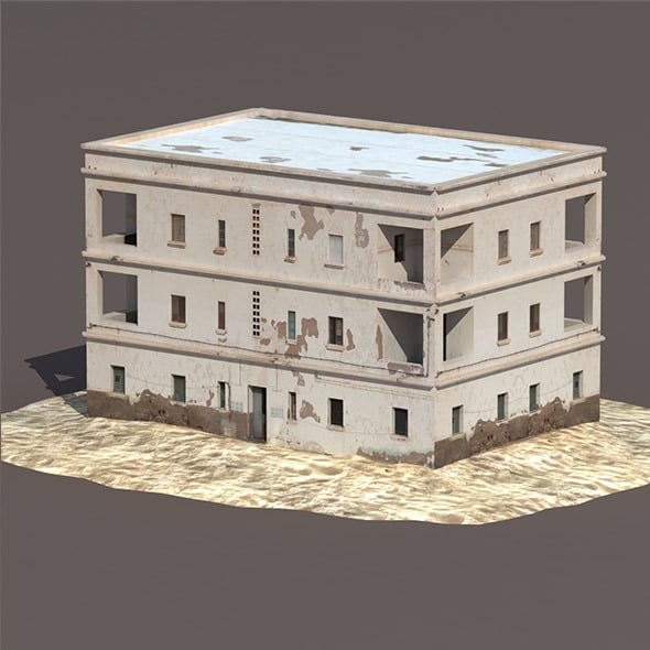 Derelict House #132 Low Poly 3d Model - 3DOcean Item for Sale