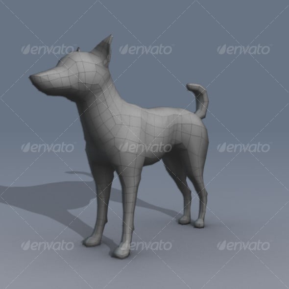 Lowpoly Dog Basemesh - 3DOcean Item for Sale