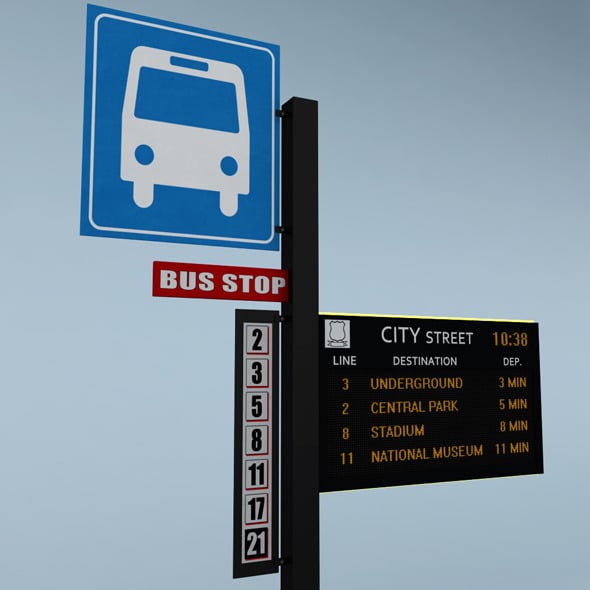 Electronic bus schedule - 3DOcean Item for Sale