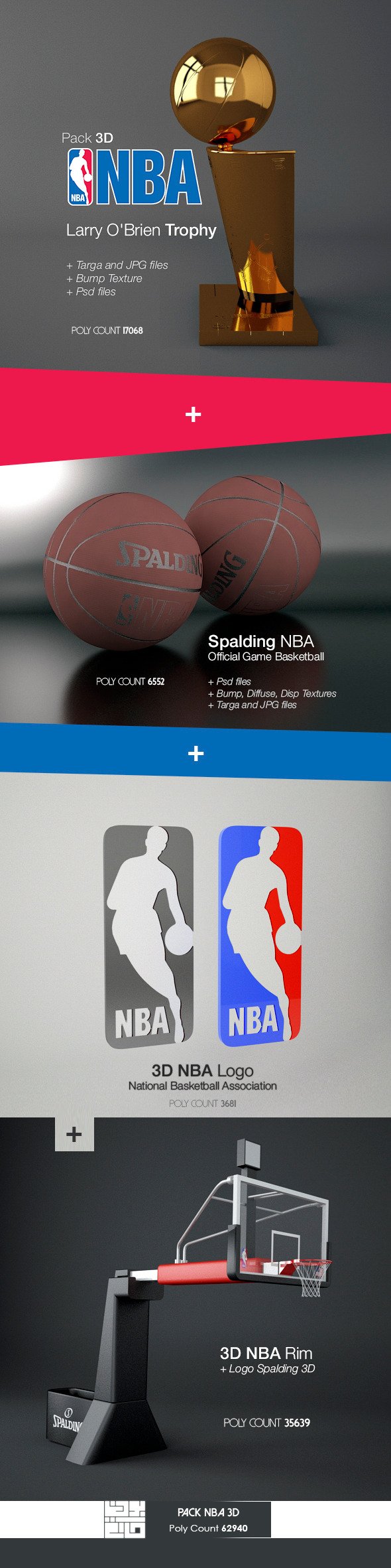 Pack NBA 3D - 3DOcean Item for Sale