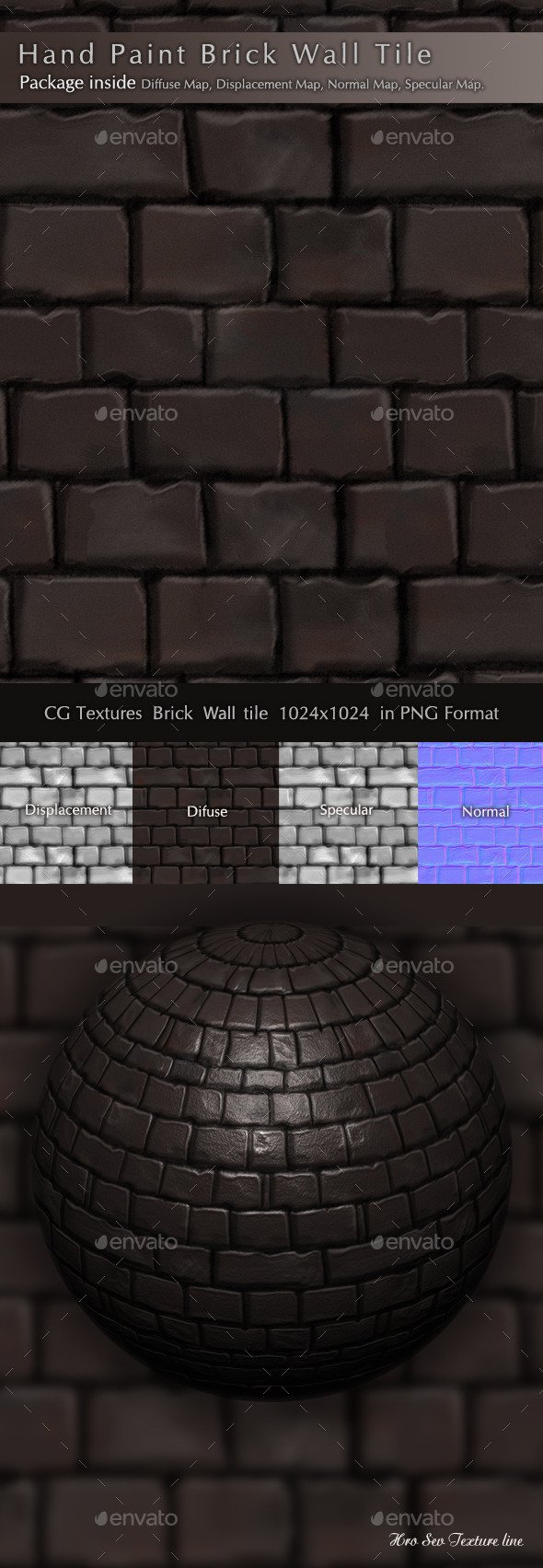 Brick Wall Texture Pack B2 - 3DOcean Item for Sale