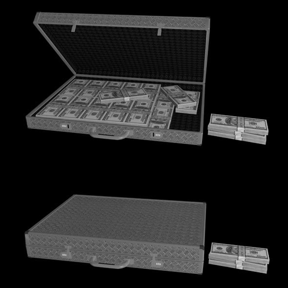 Briefcase with Money - 3DOcean Item for Sale