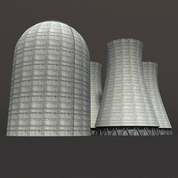 Nuclear Chimney Low Poly 3d Model - 3DOcean Item for Sale