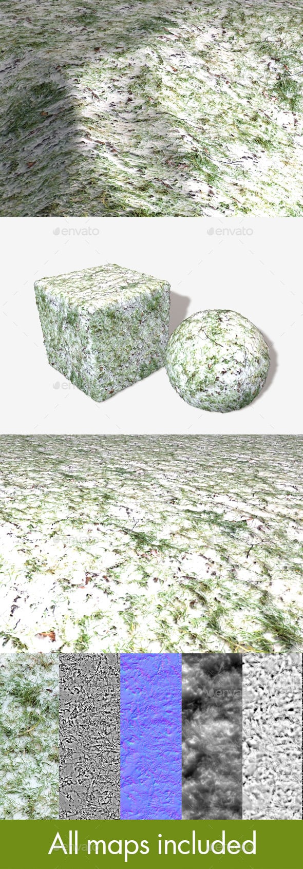 Snowy Grass Seamless Texture - 3DOcean Item for Sale
