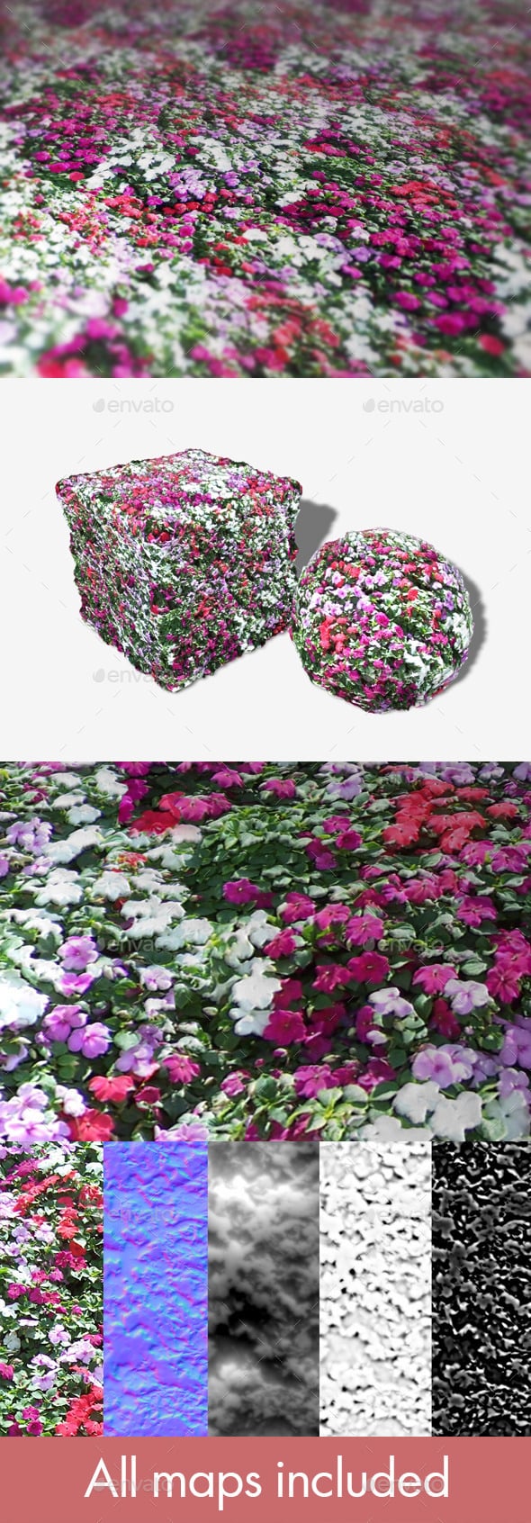 Flowerbed Seamless Texture - 3DOcean Item for Sale