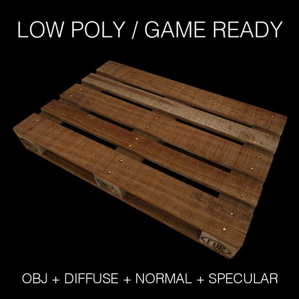 Wooden pallet (europalette) - 3DOcean Item for Sale