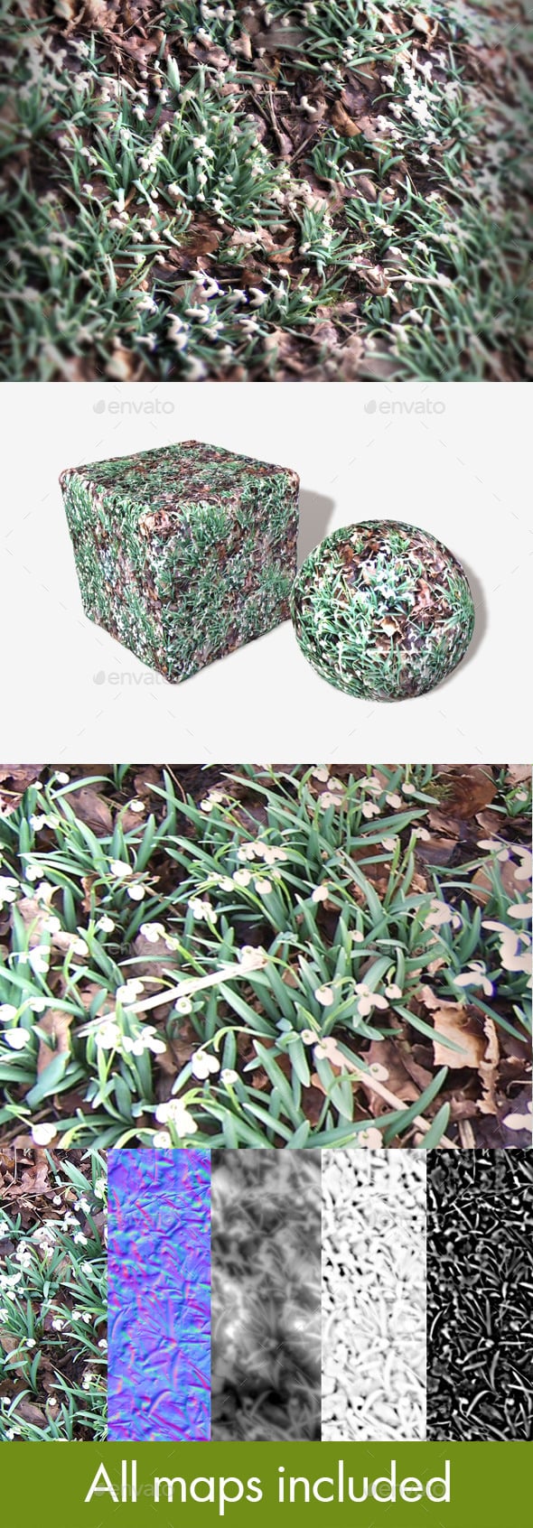 Winter Flowers Seamless Texture - 3DOcean Item for Sale