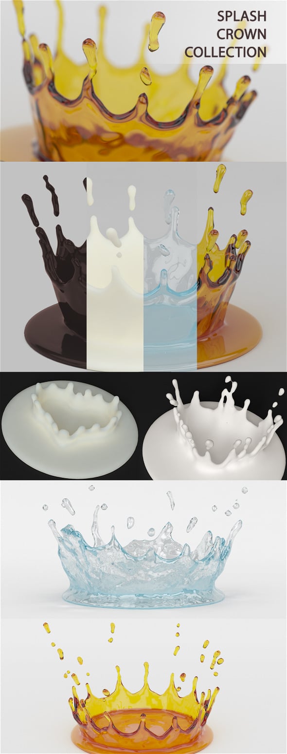Splash Crown Collection - 3DOcean Item for Sale