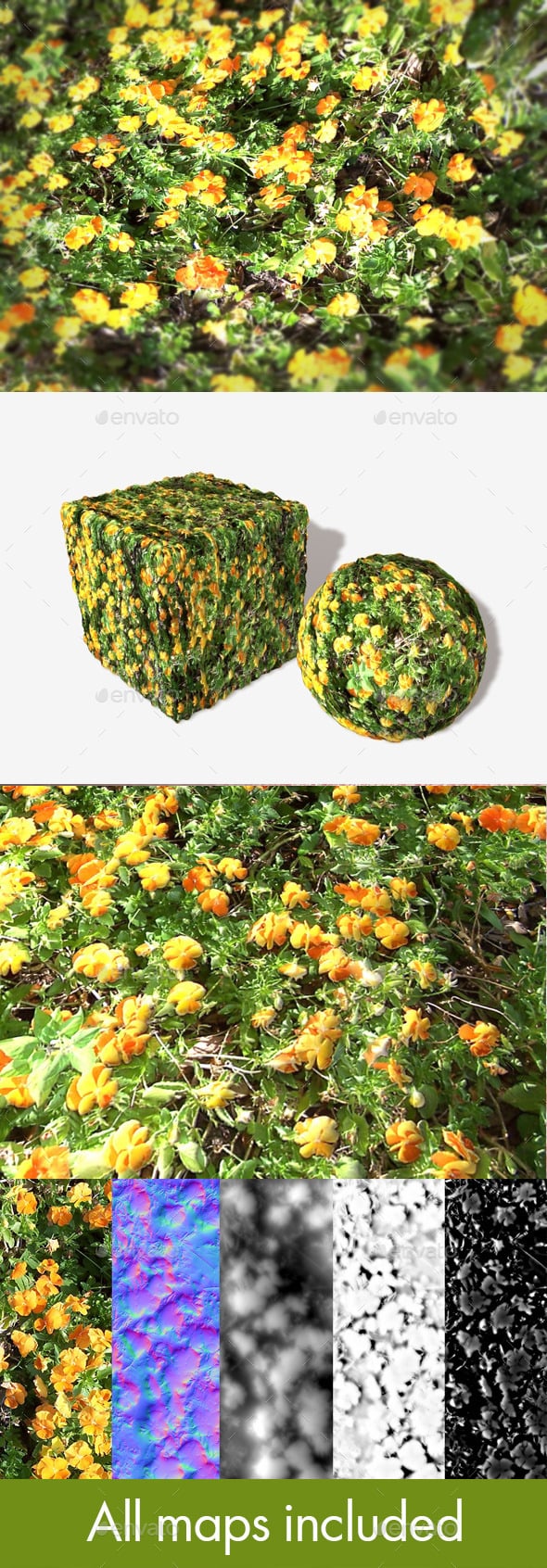 Orange Flowers Seamless Texture - 3DOcean Item for Sale