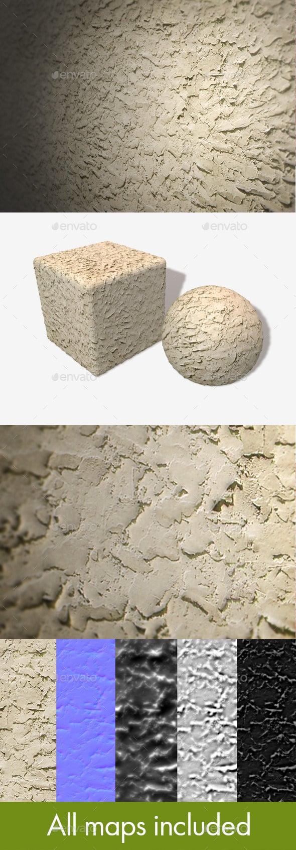 Rough Wall Plastering Seamless Texture - 3DOcean Item for Sale