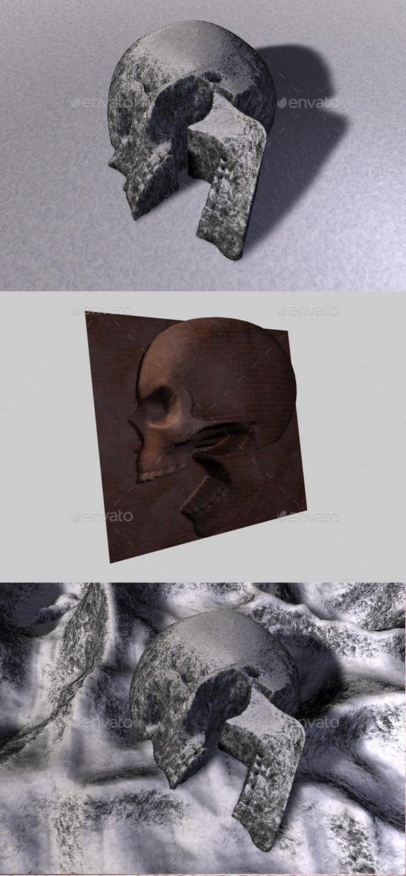 Skull Depth Map 4 - 3DOcean Item for Sale