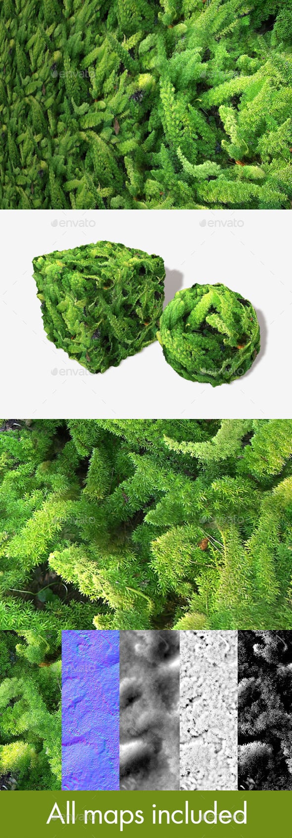 Furry Jungle Plants Seamless Texture - 3DOcean Item for Sale