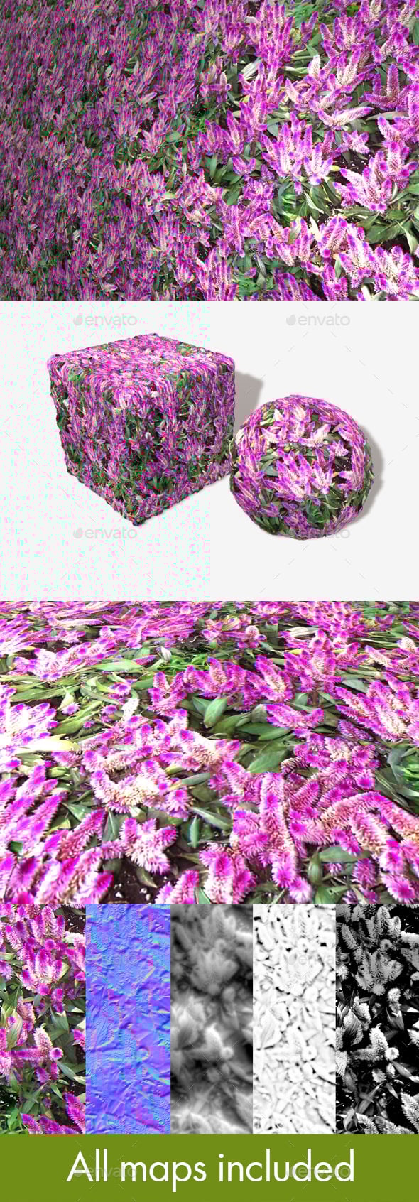 Tropical Pink Flowers Seamless Texture - 3DOcean Item for Sale