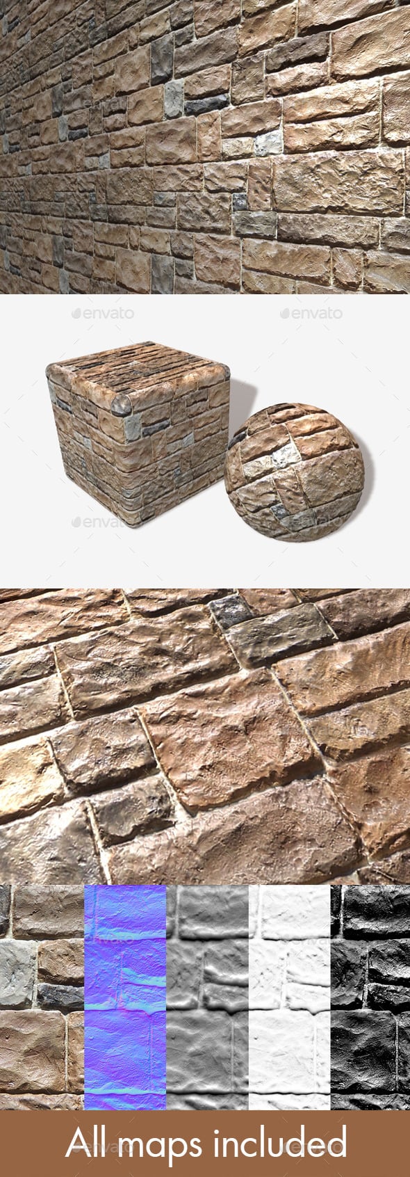 Shiny Rough Bricks Seamless Texture - 3DOcean Item for Sale