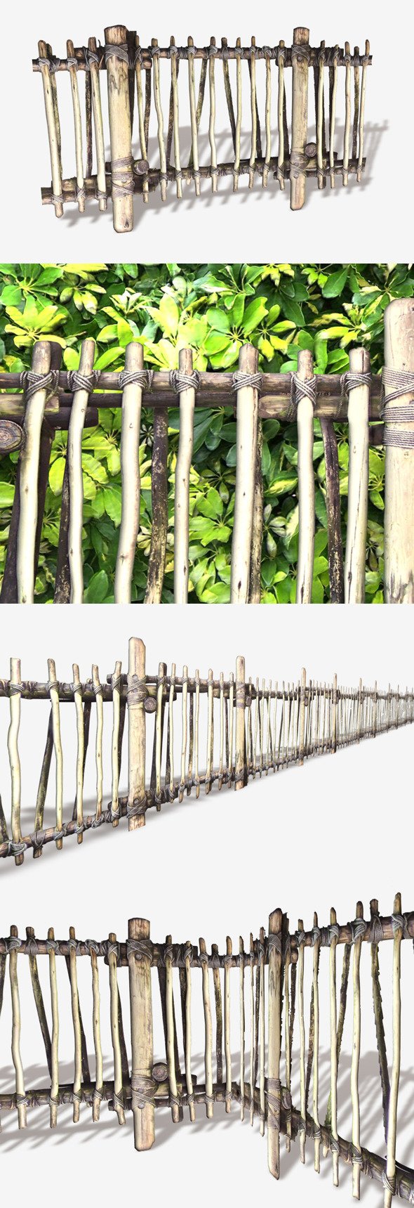 Jungle Fence Seamless Low Poly - 3DOcean Item for Sale