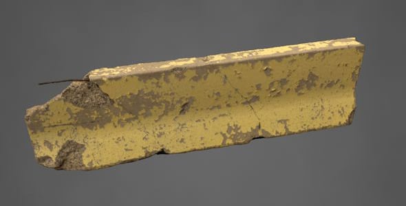 Yellow Traffic Barrier - 3DOcean Item for Sale