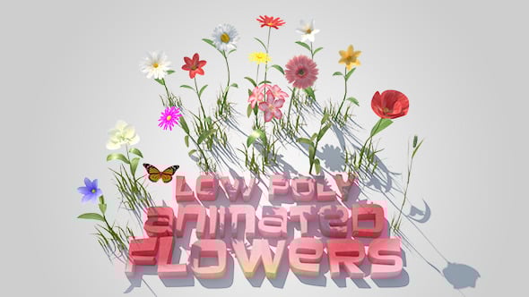 Animated Flowers Set - 3DOcean Item for Sale