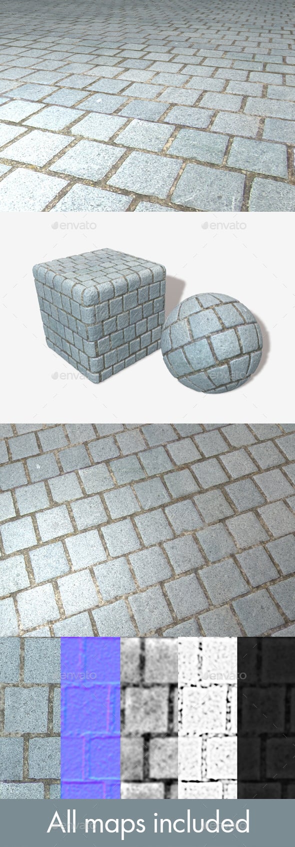 Grey Ground Bricks Seamless Texture - 3DOcean Item for Sale