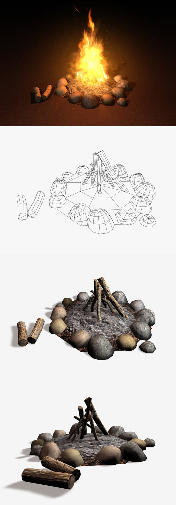 Campfire Low Poly - 3DOcean Item for Sale