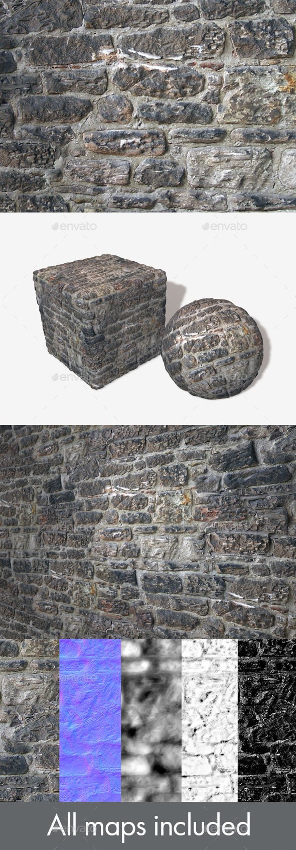 Re-plastered Rock Wall Seamless Texture - 3DOcean Item for Sale