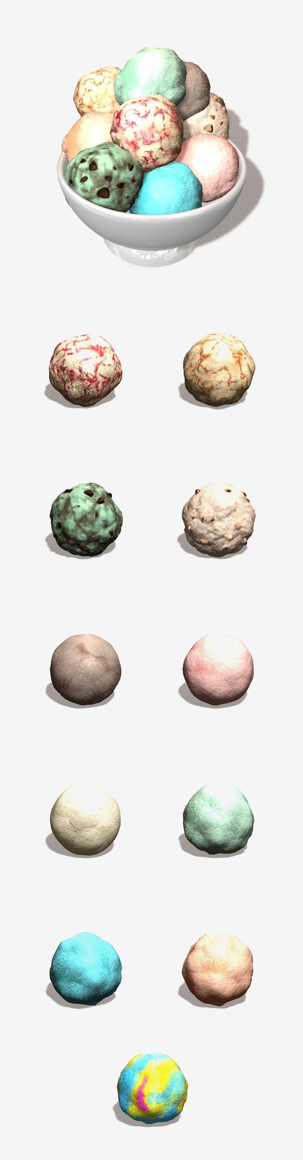 11 Ice Cream Flavours - 3DOcean Item for Sale