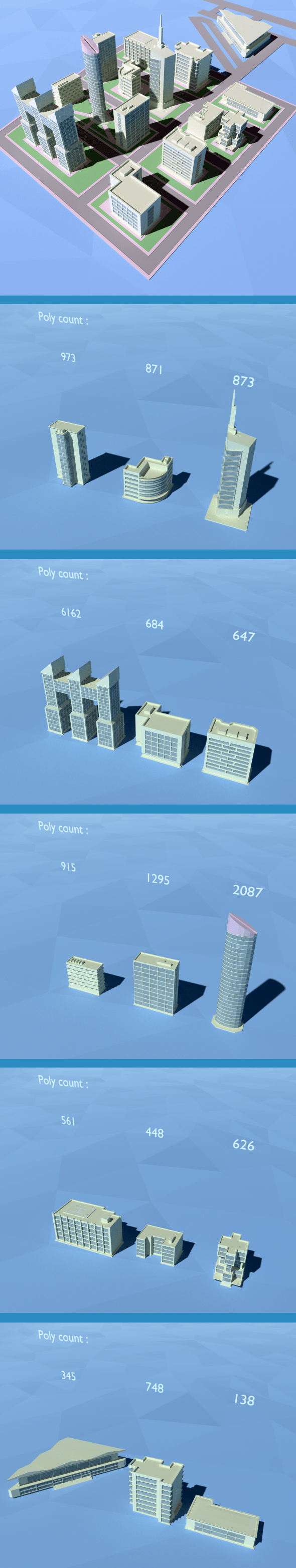 Low Poly Building Pack - 3DOcean Item for Sale