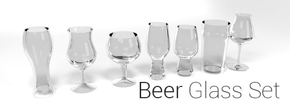 Beer Glass Pack - 3DOcean Item for Sale